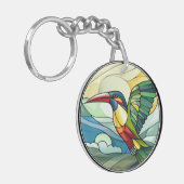 Sweet Glas in lood Toucan Bird Sleutelhanger (Voorkant Links)