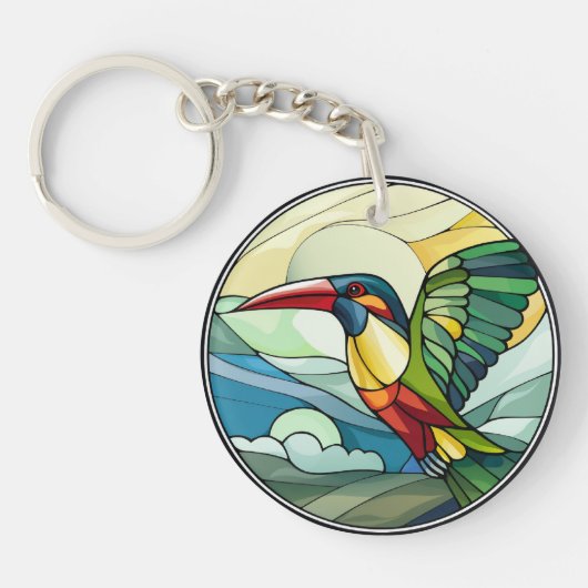 Sweet Glas in lood Toucan Bird Sleutelhanger (Voorkant)