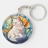 Sweet Glas in lood White Cat Sleutelhanger (Achterkant)