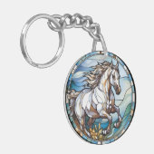 Sweet Glas in lood White Horse Sleutelhanger (Voorkant Links)