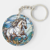 Sweet Glas in lood White Horse Sleutelhanger (Achterkant)