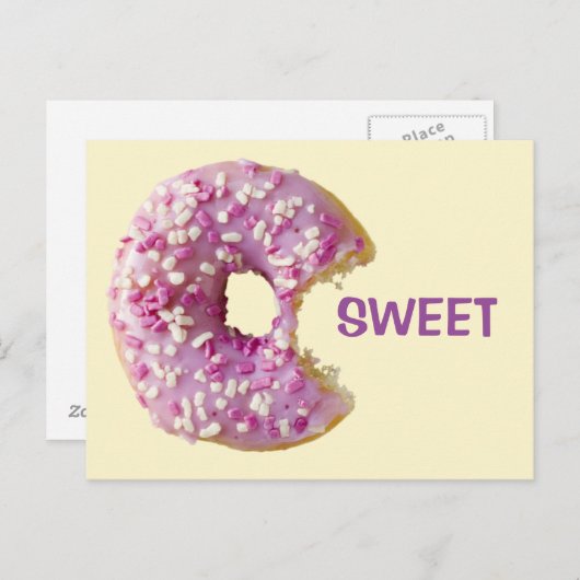 SWEET Glazed Donut Briefkaart (Voorkant / Achterkant)