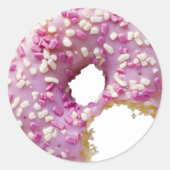 SWEET Glazed Donut met Bite Mark Ronde Sticker (Voorkant)