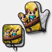 Sweet Glider Pair Design Ovenwant & Pannenlap Set (Voorkant / Achterkant)