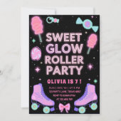 Sweet Glow Roller Feest | Neon Candy Schaatsen Kaart (Voorkant)