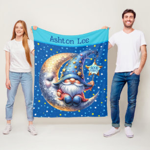 Sweet Gnome Goodnight Fleece Deken