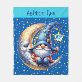 Sweet Gnome Goodnight Fleece Deken