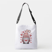 Sweet Gnome Holding Heart Crossbody Tas (Achterkant)