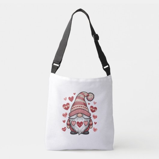 Sweet Gnome Holding Heart Crossbody Tas (Voorkant)