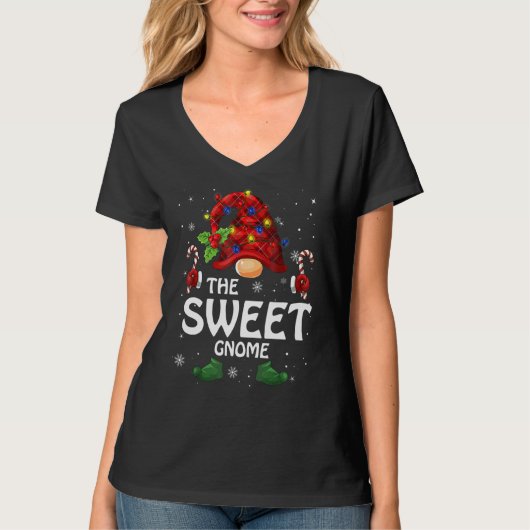 Sweet Gnome Matching Family-kerstfeest T-shirt (Voorkant)