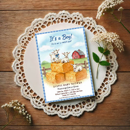 Sweet Goats Baby Shower Invitation Kaart