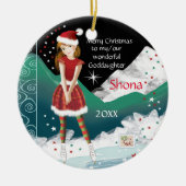 Sweet Goddochter, Young Teen Skater, Kerstmis Keramisch Ornament (Voorkant)