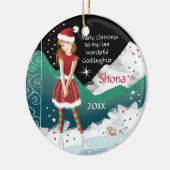 Sweet Goddochter, Young Teen Skater, Kerstmis Keramisch Ornament (Links)