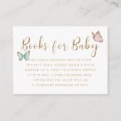 Sweet Gold Butterfly Baby shower Boekaanvraag Informatiekaartje (Voorkant)