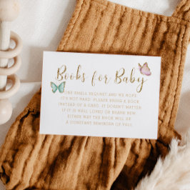 Sweet Gold Butterfly Baby shower Boekaanvraag Informatiekaartje