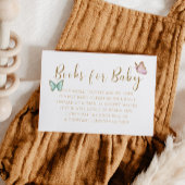 Sweet Gold Butterfly Baby shower Boekaanvraag Informatiekaartje