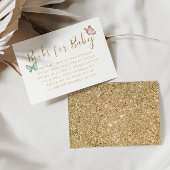Sweet Gold Butterfly Baby shower Boekaanvraag Informatiekaartje