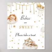 Sweet Gold Celestial Baby shower Treats Poster (Voorkant)