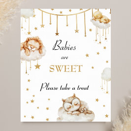 Sweet Gold Celestial Baby shower Treats Poster