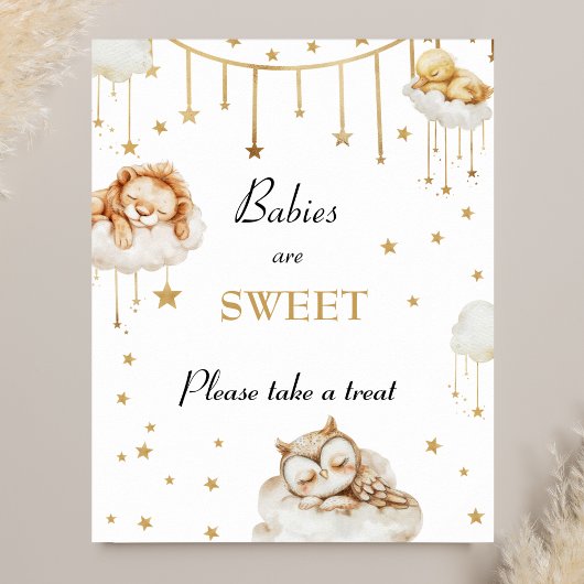 Sweet Gold Celestial Baby shower Treats Poster