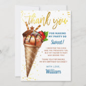 Sweet Gold Chocolate Ice Cream Birthday Bedankkaart (Voorkant)
