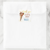 Sweet Gold Chocolate Ice Cream Birthday Dank je Vierkante Sticker (Tas)