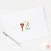 Sweet Gold Chocolate Ice Cream Birthday Dank je Vierkante Sticker (Envelop)