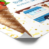 Sweet Gold Chocolate Ice Cream Birthday Welkom Poster (Hoek)