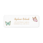 Sweet Gold Glitter Butterfly Retouradres Etiket (Voorkant)