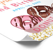 Sweet Gold Glitter Donut Birthday Party Welkom Poster (Hoek)