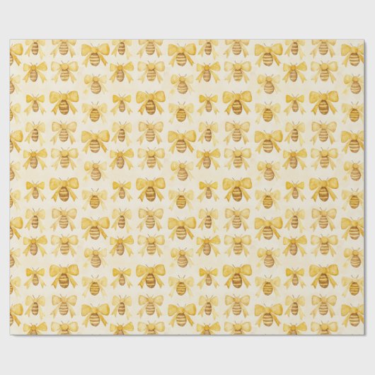 Sweet Gold Honey Yellow Bees Christmas Cadeaupapier (Vlak)