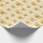 Sweet Gold Honey Yellow Bees Christmas Cadeaupapier (Hoek)