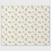 Sweet Gold Honey Yellow Bees Christmas Cadeaupapier (Vlak)
