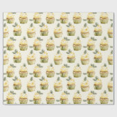 Sweet Gold Honey Yellow Cupcakes Christmas  Cadeaupapier (Vlak)
