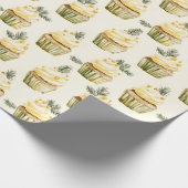 Sweet Gold Honey Yellow Cupcakes Christmas Cadeaupapier (Hoek)