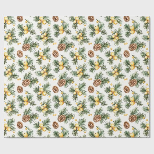 Sweet Gold Honey Yellow Pine Cones Christmas  Cadeaupapier (Vlak)
