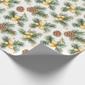 Sweet Gold Honey Yellow Pine Cones Christmas  Cadeaupapier (Hoek)
