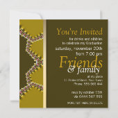 Sweet Gold Satin Lace Graduparty Kaart (Achterkant)