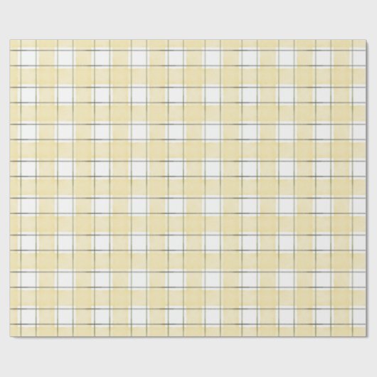 Sweet Gold White Honey Yellow Plaid Christmas  Cadeaupapier (Vlak)