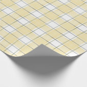 Sweet Gold White Honey Yellow Plaid Christmas  Cadeaupapier (Hoek)