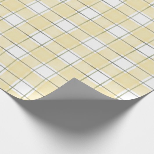 Sweet Gold White Honey Yellow Plaid Christmas  Cadeaupapier (Hoek)