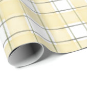 Sweet Gold White Honey Yellow Plaid Christmas  Cadeaupapier (Rol Hoek)