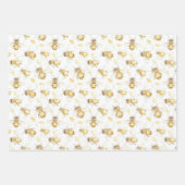 Sweet Gold White Honeycomb Birthday Inpakpapier Vel (Voorkant 2)