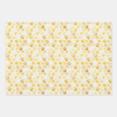 Sweet Gold White Honeycomb Birthday Inpakpapier Vel (Voorkant)