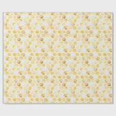 Sweet Gold White Honeycomb Christmas  Cadeaupapier (Vlak)