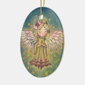 Sweet Golden Angel Whimsical Art beroemd gemaakt d Keramisch Ornament (Links)