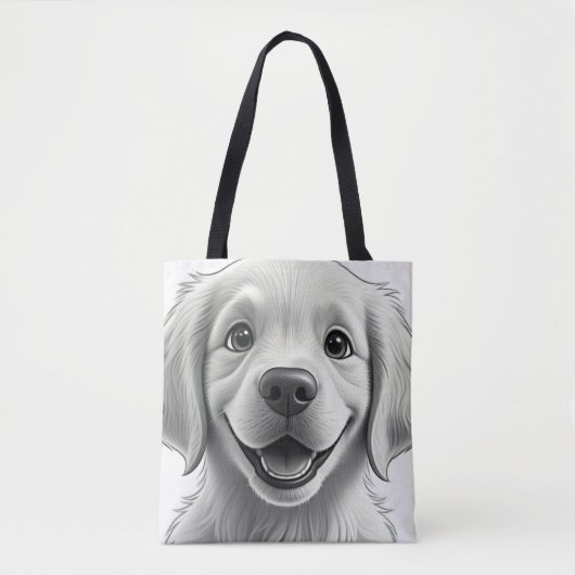 Sweet Golden Joy: Pixar-Style Puppy Friends Tote Bag (Voorkant)