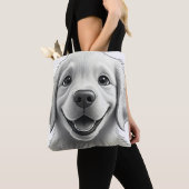 Sweet Golden Joy: Pixar-Style Puppy Friends Tote Bag (Dichtbij)