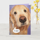 Sweet Golden Retriever Het spijt me Kaart (Gele Bloem)