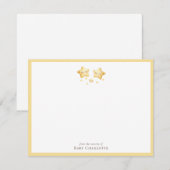 Sweet Golden Stars Nursery Note Card. Personalized Notitiekaartje (Voorkant / Achterkant)